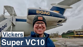 Guided tour of a Vickers Super VC10 at Duxford airfield.