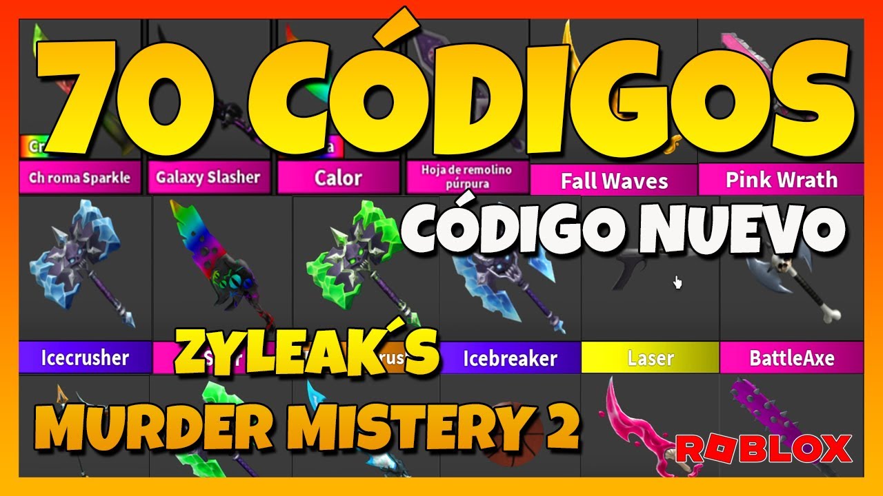 CÓDIGO NUEVO 70 CÓDIGOS de MURDER MISTERY 2 ⚠️ ZYLEAKS ⚠️ Roblox 2024 ⚠ ...