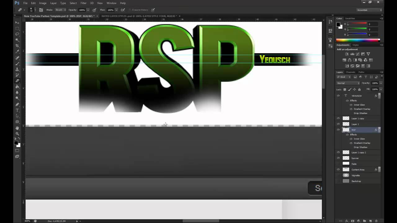 RSPProductions Youtube Background Speedart | Photoshop CS6 |
