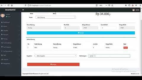 Source Aplikasi Stok Barang dan Penjualan inventory PHP Mysql
