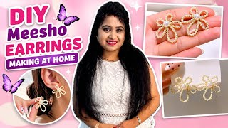 DIY Meesho Pearl Earrings Making at Home 😍 #diy #diyearrings #meeshoearrings
