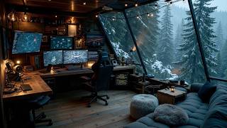 Deep Work Winter Wonderland | Cozy Cabin Focus Music & Snowy Forest Ambience ❄️
