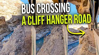 Bus Crossing a Cliff Hanger Road to Spiti as Passenger Records From the Window