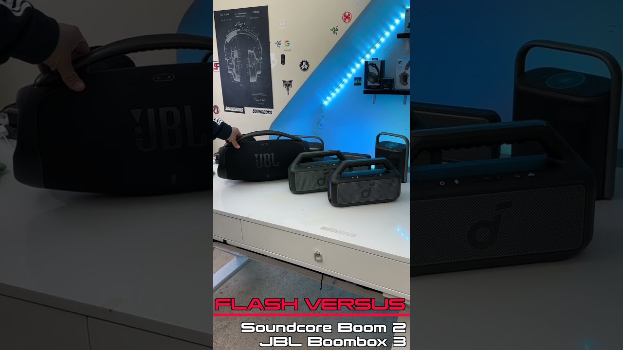 Flash Versus Soundcore Boom 2 VS JBL Boombox 3