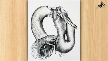 How to draw Drawing a Realistic Snake Wrapped Around Hand | Pencil Sketch Shading Step by Step