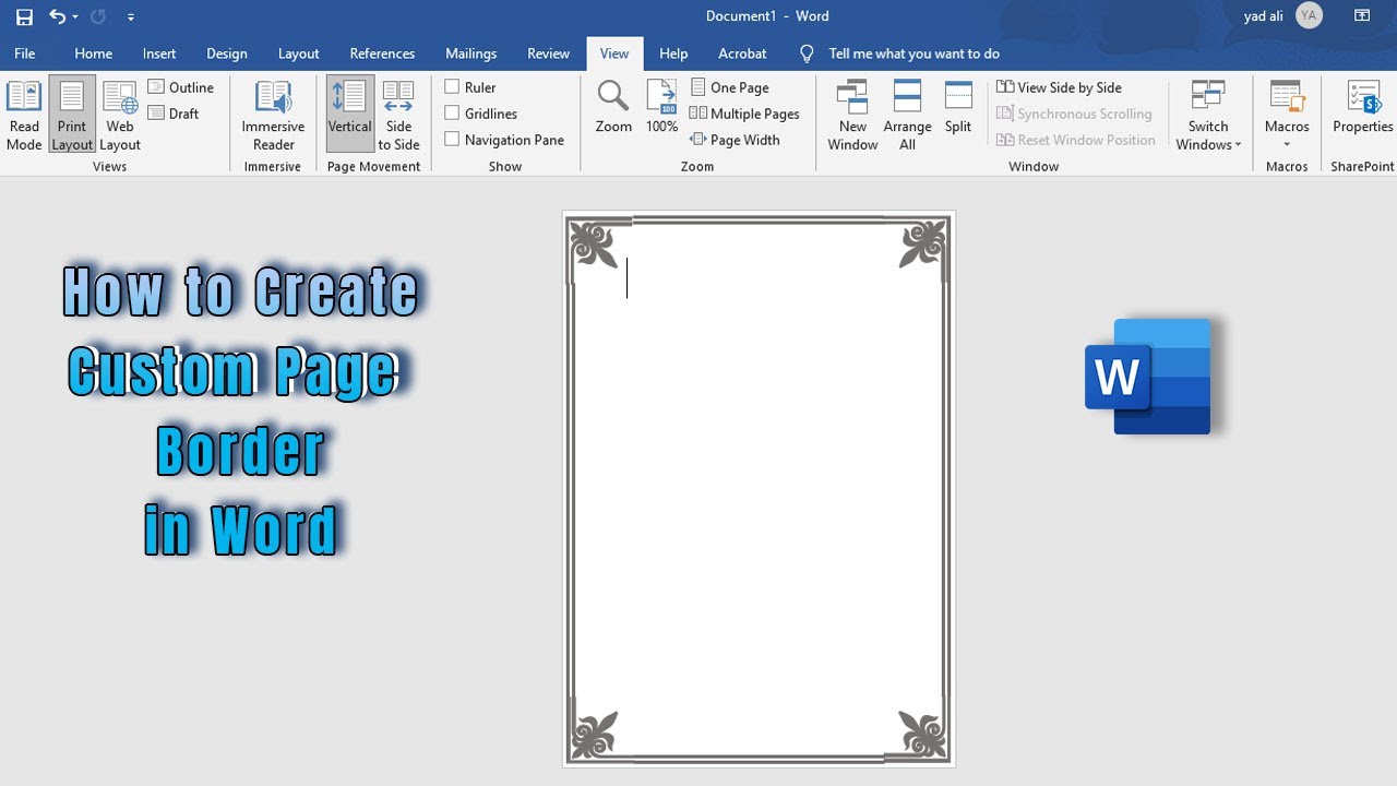 how to make custom page border in word