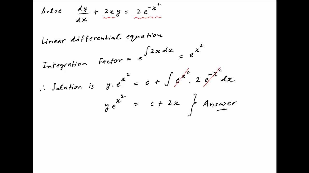 Solve The Differential Equation Dy Dx 2xy 2exp Square X Youtube