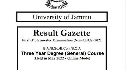 College Ist sem Result out 😔😭🥺...online exam.Jammu University. Dowload pdf ..Non CBCS ..