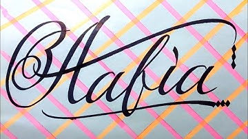 Aafia Name Signature Calligraphy Status | How to Cursive write with cut Marker #aafia @aafia