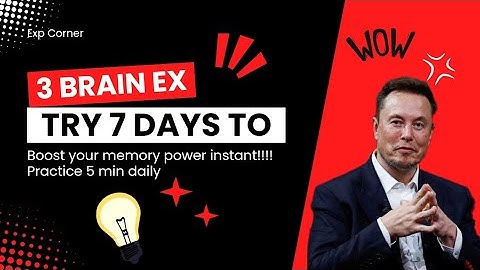3 Brain Exercise To Boost Your Memory 🤯| Try this everyday 5 min| Exp Corner