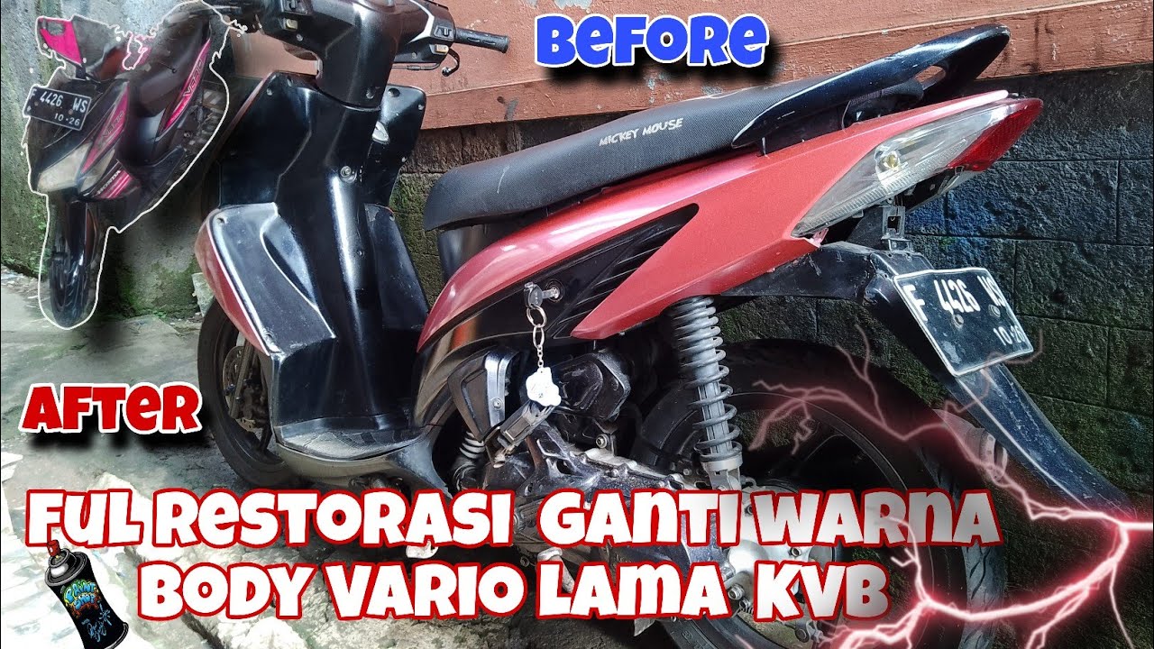 FULL RESTORASI GANTI WARNA  body motor !!! Vario lama KVB jadi keliatan MACO