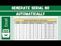Instant Serial Number Generation in MS Excel