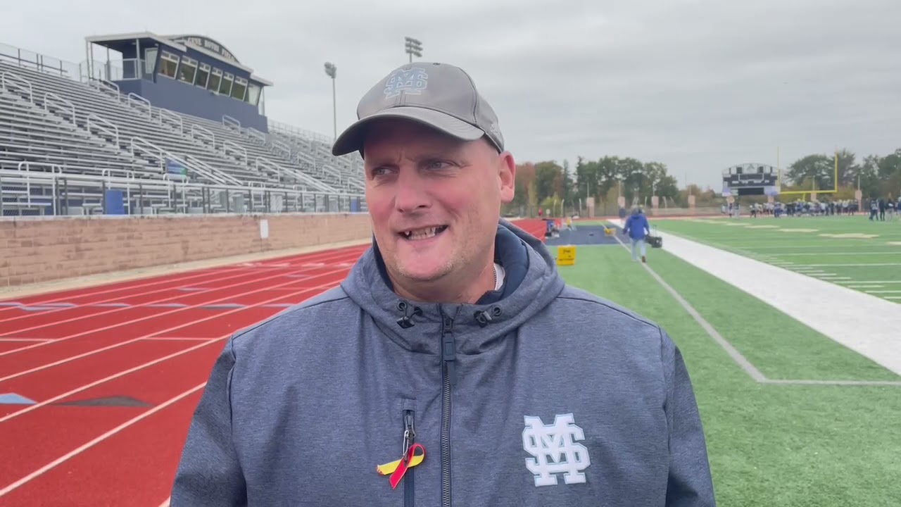 Mona Shores head coach Matt Koziak prior to D2 playoff opener