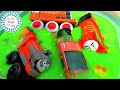 Thomas train downhill mystery wheel slime races