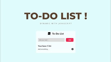 "Building an Interactive To-Do List with HTML, CSS, and JavaScript Tutorial"