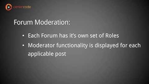 Forum Moderation