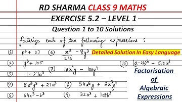 RD Sharma Solutions Class 9 Maths Chapter 5 Factorisation of Algebraic Expressions Ex 5.2 Q1 to Q10