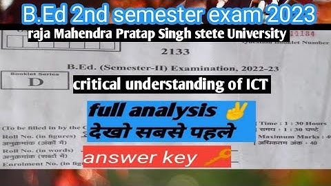 BD-204//full analysis ✌️//critical understanding of ICT//rmpssu//by Sachin sir