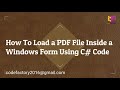 How to load a pdf file inside a form using C#