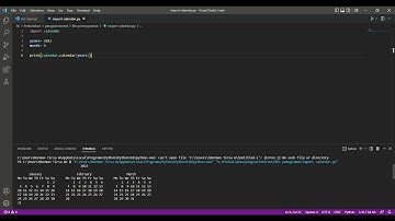 Tutorial Membuat Calendar dengan Python Di Visual Studio Code