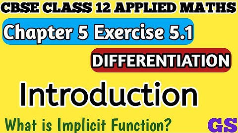 Chapter 5 - Exercise 5.1 Introduction - Differentiation - CBSE Class 12 Applied Maths Tamil #gsfam