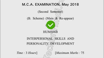 2018 Dcrust MCA 2nd Sem Interpersonal Skills & Personality Development Question Paper