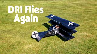 Maiden Flight Again Of The Flair 14 Fokker Dr1 Refurbished, Weathered & Back In The Air