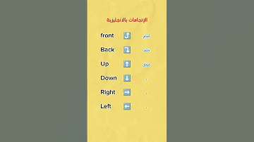 تعلم الإتجاهات بالانجليزية 