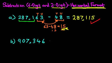 Subtraction (6-Digit and 2-Digit Numbers) - Horizontal Format