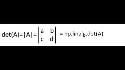 Determinant of 2x2 Matrix in python using NumPy