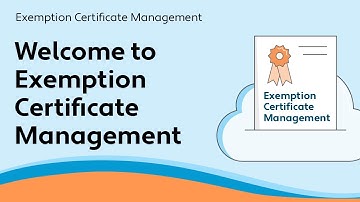 Welcome to Exemption Certificate Management