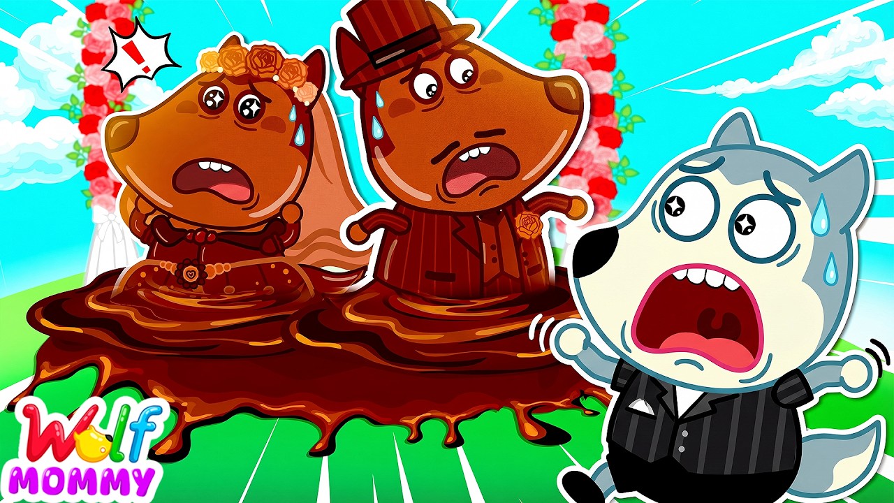 Little Wolf's Parents Turn Into MELTING Chocolate! 🍫 Kids Learn