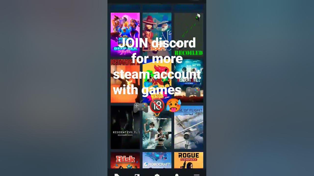 Steam free account with games YouTube