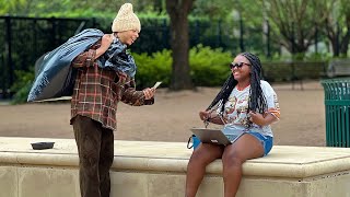 $1000 To First Person That Says “HI” To Homeless Guy!