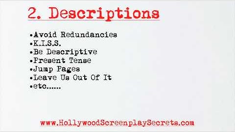 Screenplay Format Part 1 of 2
