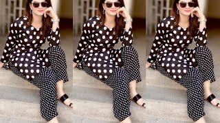 Stylish polka dot dress design ideas | Printed suit design ideas 2021 | suit designs