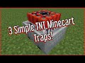 3 Simple and deadly TNT Minecart traps! (Bedrock edition)