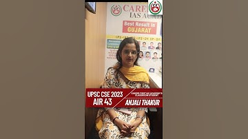 UPSC 2023 Topper | Anjali Thakur | AIR 43 | Classroom students of Career First Ias Academy