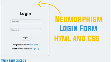 Neumorphism Login Form | Login Form UI Design | Html Login/SignUp Page | HTML AND CSS