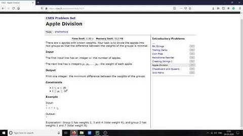 PYTHON Apple Division Algorithm - CSES Introductory Problems #14