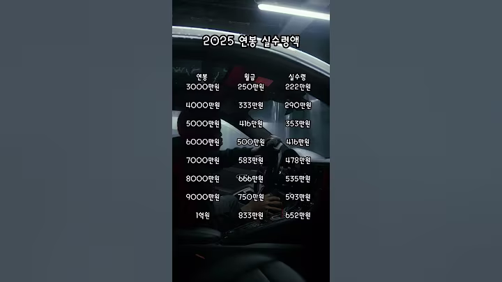 2025 연봉 실수령액