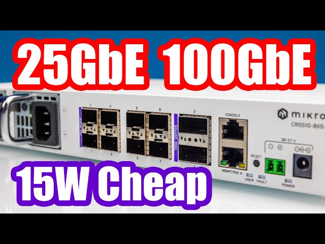 BEST Low Power 25GbE and 100GbE Switch MikroTik CRS510-8XS-2XQ-IN class=