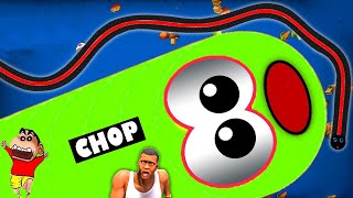 SHINCHAN vs CHOP vs AMAAN biggest snake BATTLE in WormsZone | WORM MATE SLITHER IO