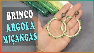 Aprenda como fazer esse Brinco Argola com miçangas