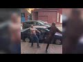 EPIC spinning heel kick as skinny guy wins street fight