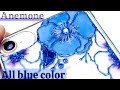 🌹【UVレジン】1色限定!!オールブルーで統一したアネモネのスマホケースが可愛くできた/One color only! All blue anemone phone case