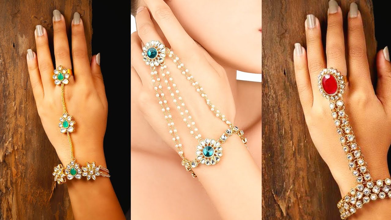 Finger Ring Bracelet Design ~ Ring Bracelets ~ Finger Rings Ideas ~ Hand Bracelet with Ring #shorts