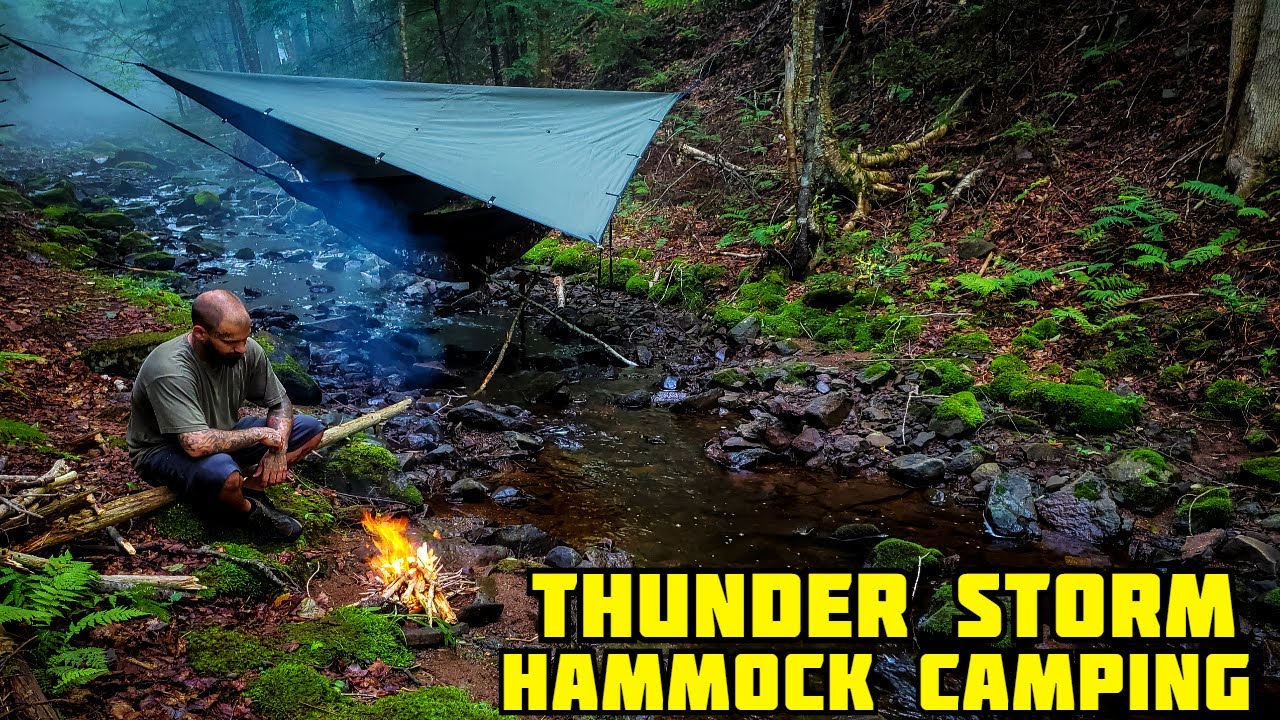 Hammock Camping In A Thunderstorm ( Heavy Rain ) YouTube