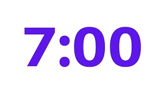7 Minute -  Simple Countdown Timer - Purple Numbers