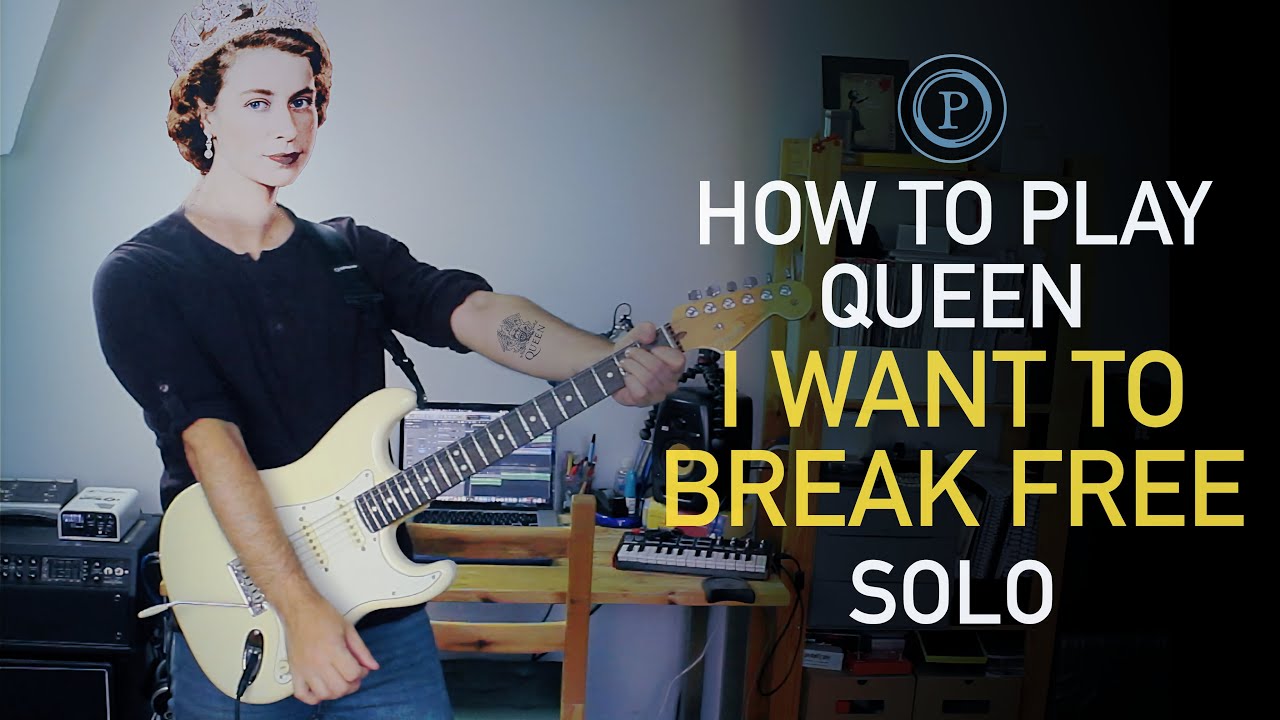 Queen - I Want To Break Free - Solo - Guitar Tutorial + TAB & Backing